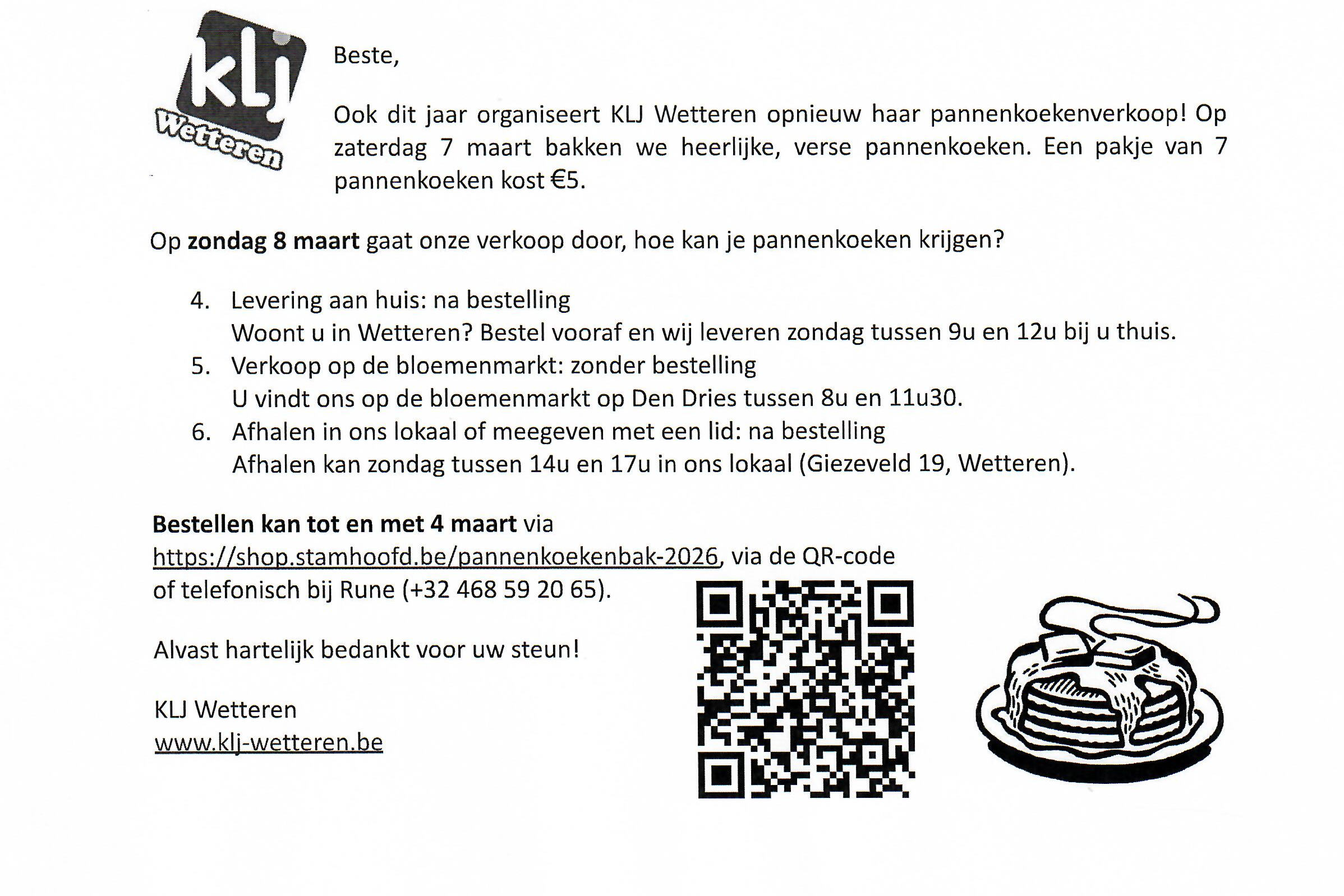 Pannenkoekenverkoop KLJ Wetteren