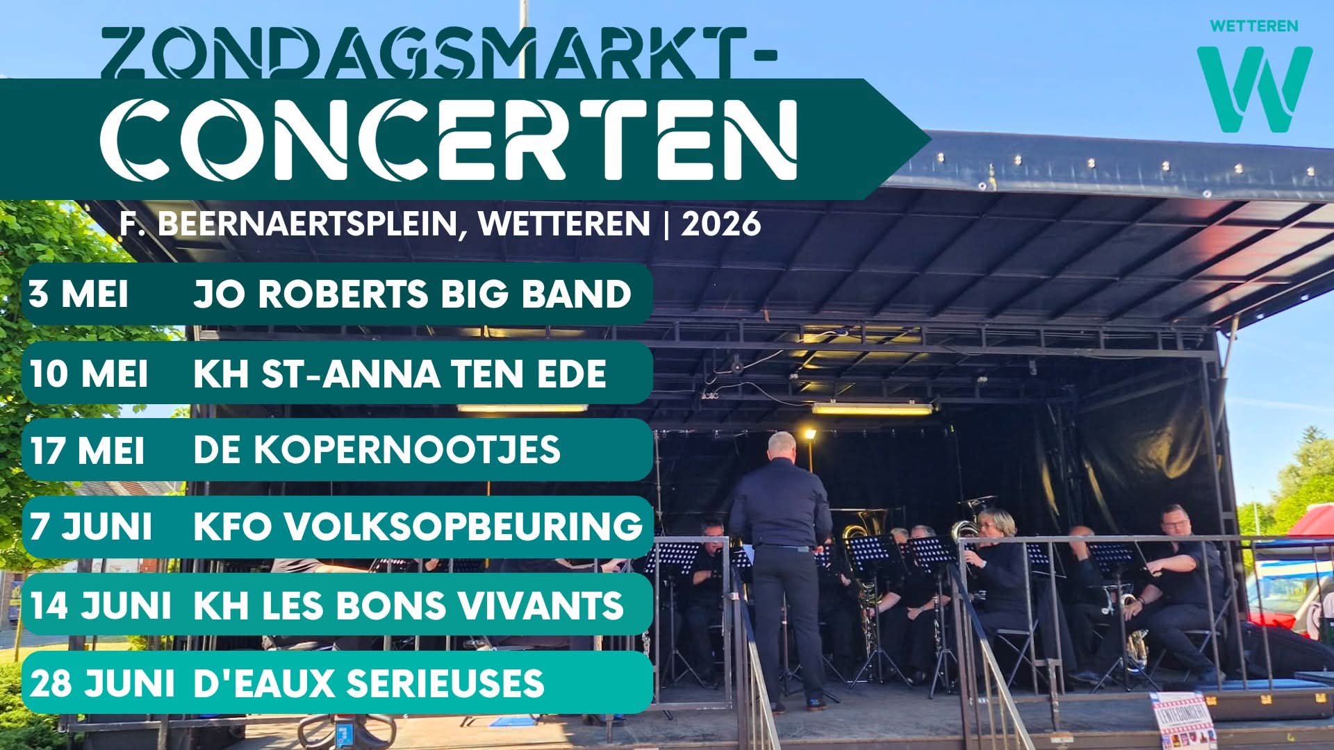 Concert op de bloemenmarkt (Dries) te Wetteren